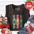 Joy to the World Candy Sweatshirt - Heather Charcoal - 20 product image 1