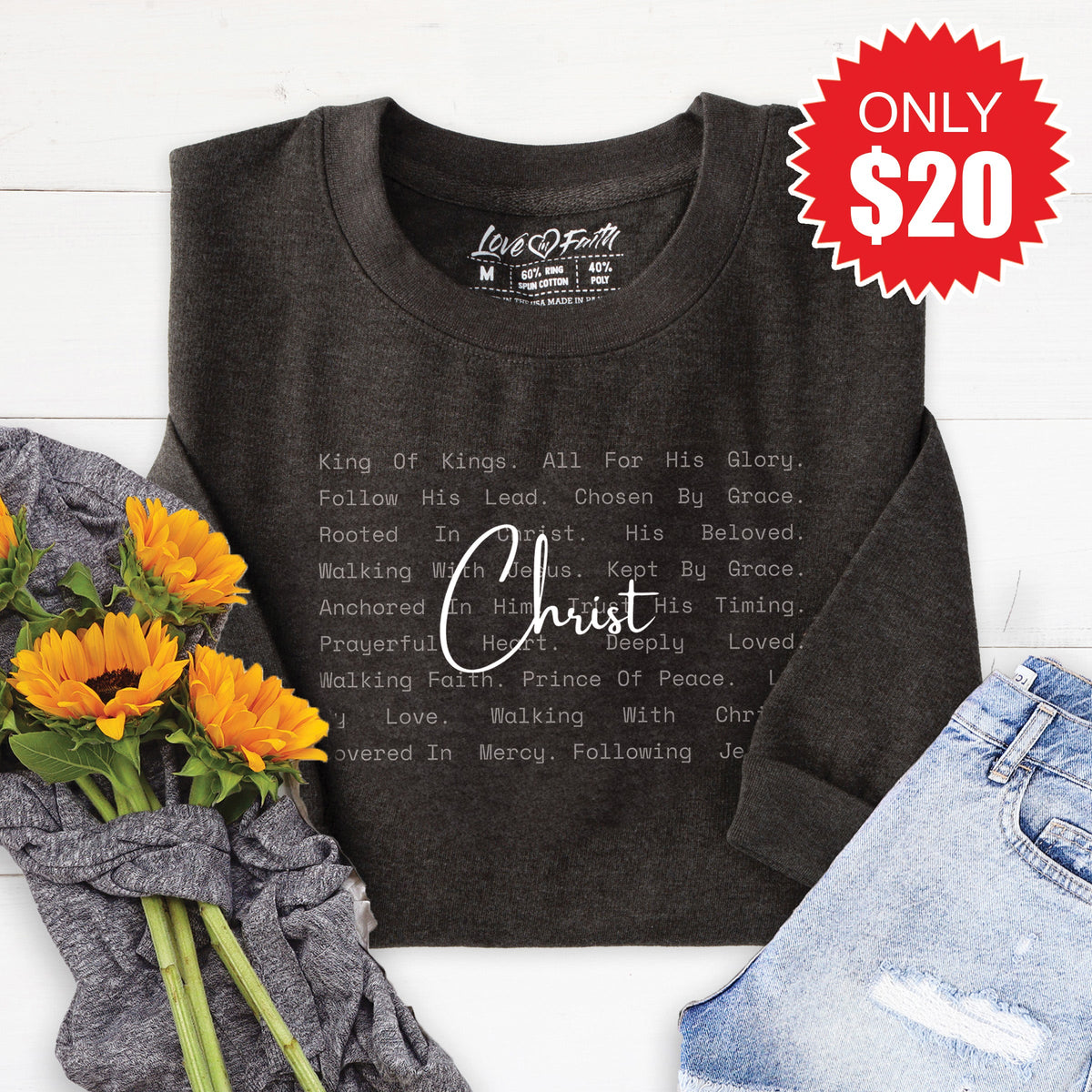 Christ Sweatshirt - Heather Charcoal - 20 product image 1