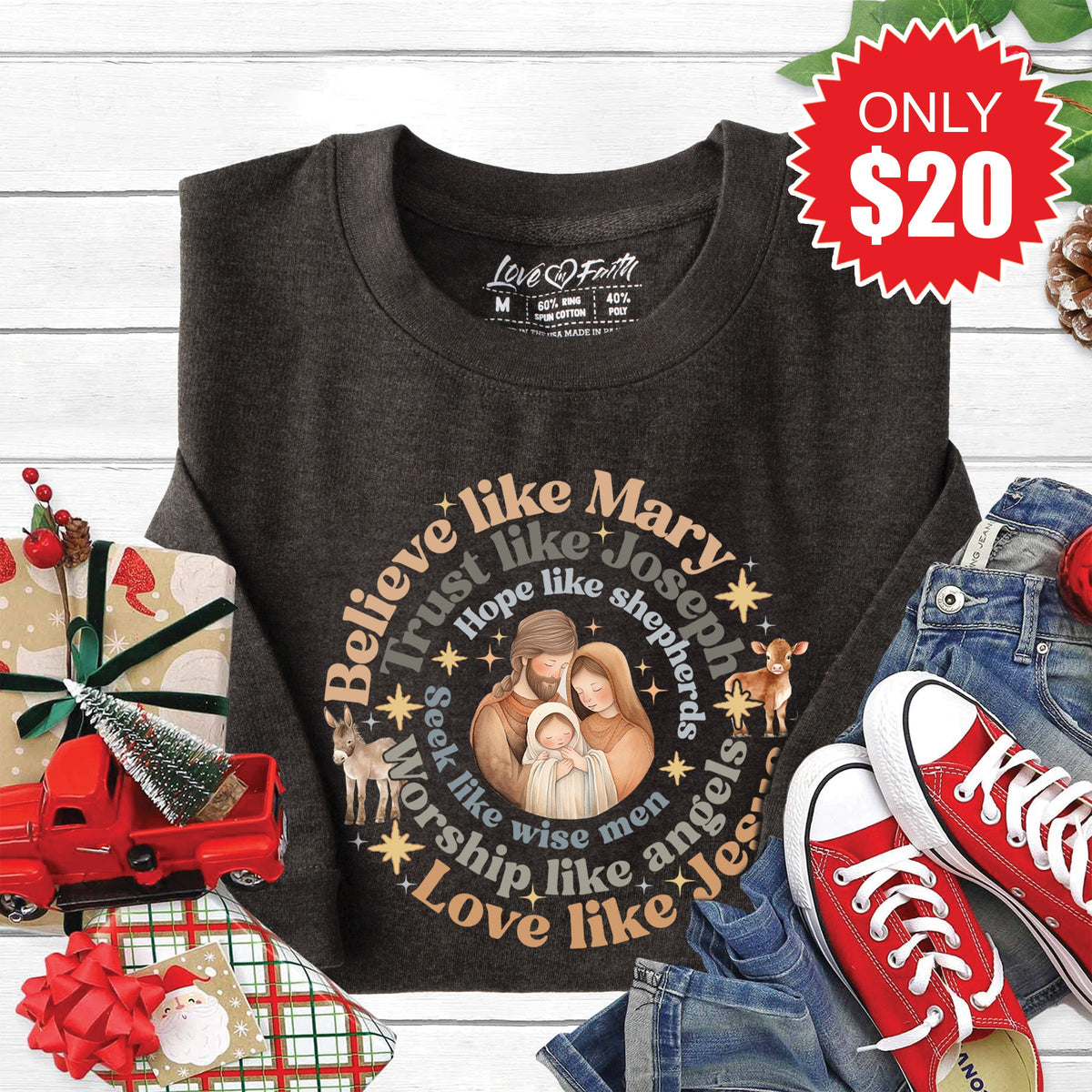 Believe Like Mary Sweatshirt - Heather Charcoal - 20 product image 1