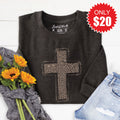 Leopard Cross Sweatshirt - Heather Charcoal - 20 product image 1