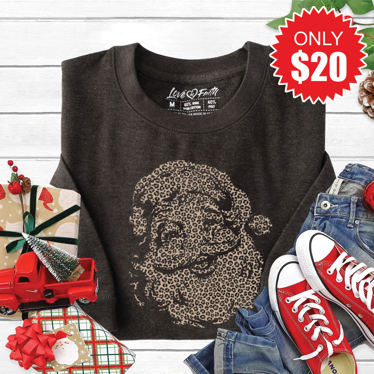 Santa Claus Sweatshirt - Heather Charcoal - 20 product image 1