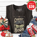 Christ Is Born Sweatshirt - Heather Charcoal - 20 product image 1