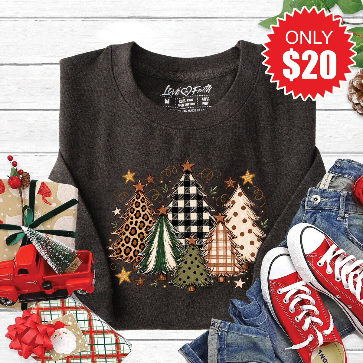 Christmas Trees Sweatshirt - Heather Charcoal - 20 product image 1