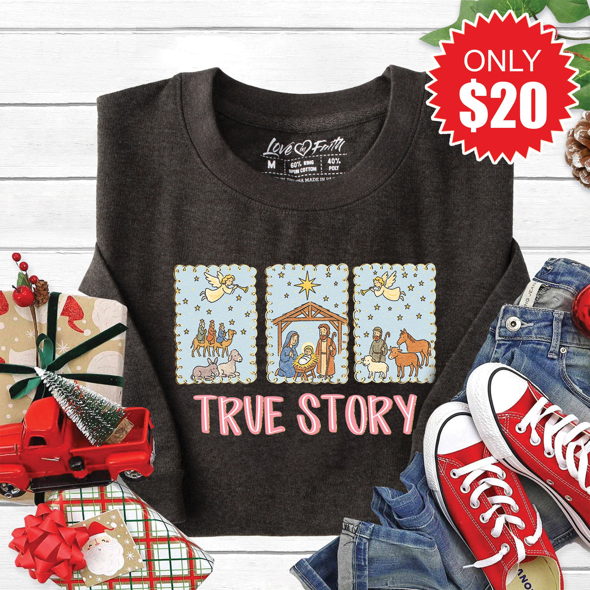 True Story Sweatshirt - Heather Charcoal - 20 product image 1