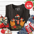 Christmas Chickens Sweatshirt - Heather Charcoal - 20 product image 1