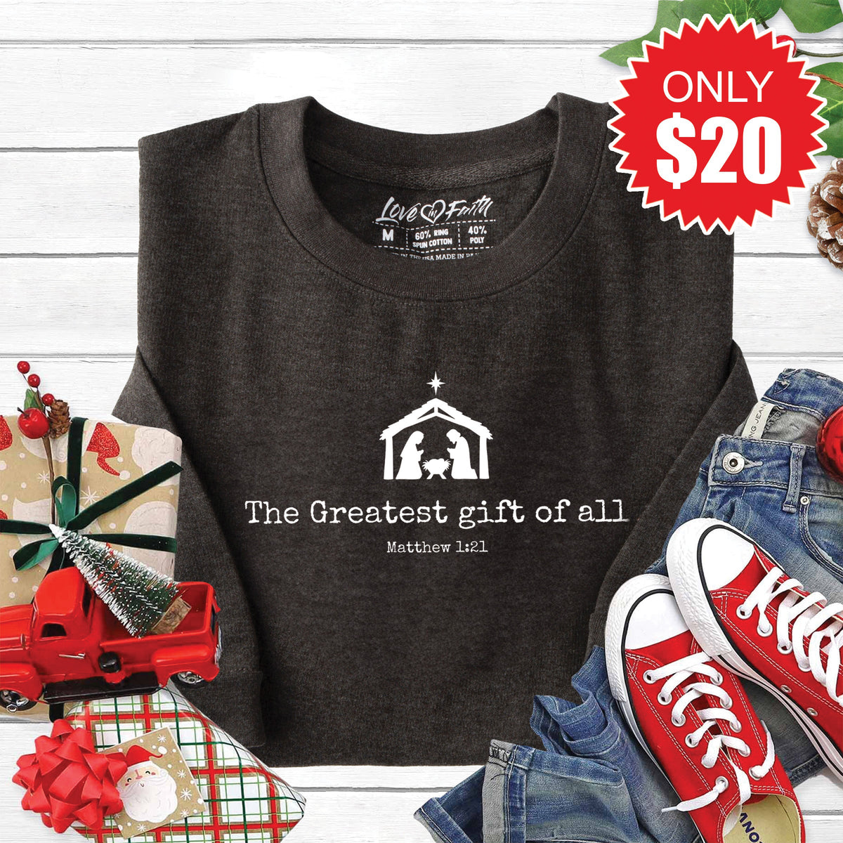 Greatest Gift Sweatshirt - Heather Charcoal - 20 product image 1