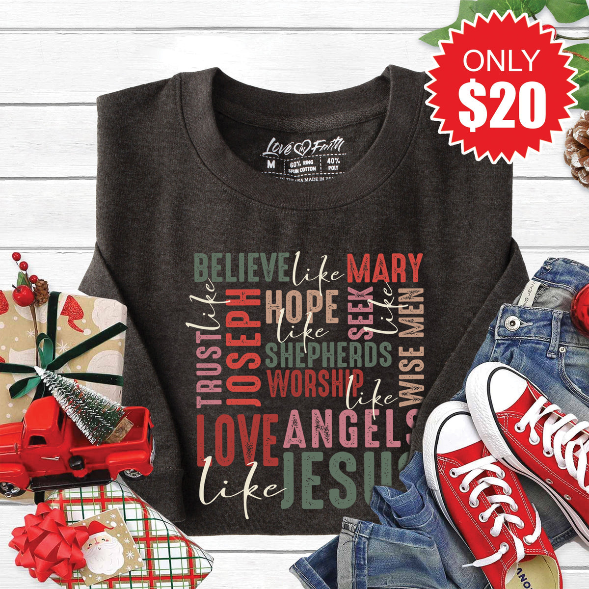 Love Like Jesus Sweatshirt - Heather Charcoal - 20 product image 1