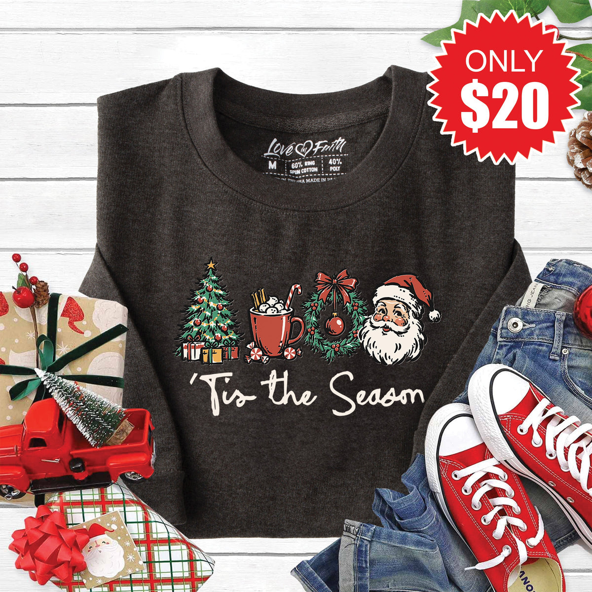 Tis The Season Sweatshirt - Heather Charcoal - 20 product image 1
