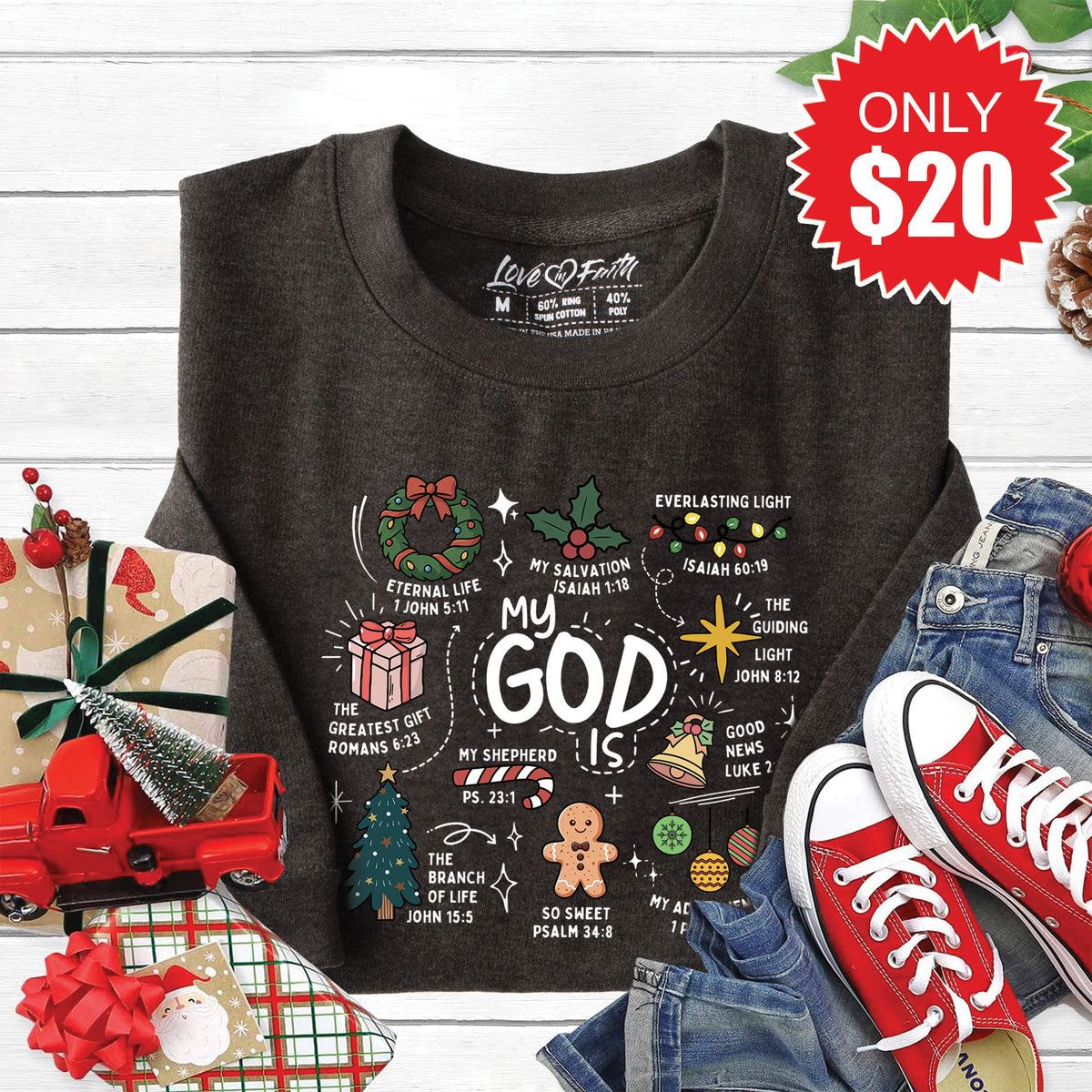 My God Is Sweatshirt - Heather Charcoal - 20 product image 1