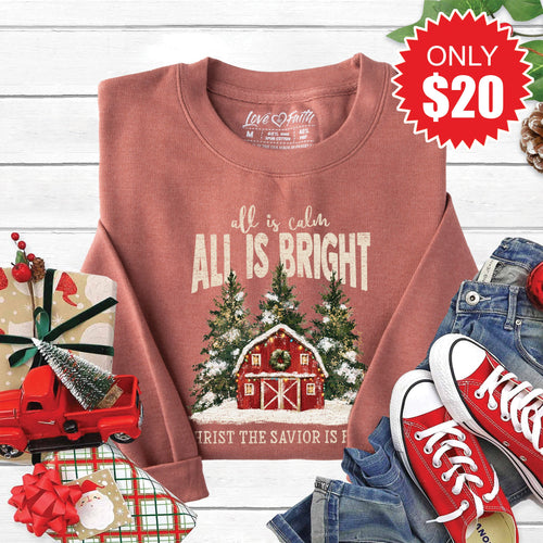 All is Calm Barn Sweatshirt - Heather Chestnut - 20 product image 1