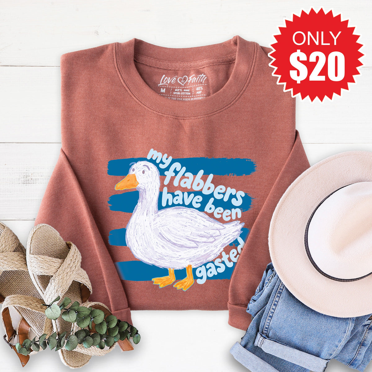Flabbers Have Been Gasted Sweatshirt - Heather Chestnut - 20 product image 1
