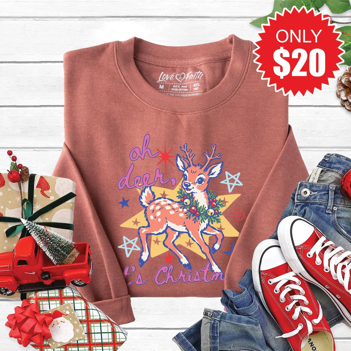 Deer, Its Christmas Sweatshirt - Heather Chestnut - 20 product image 1