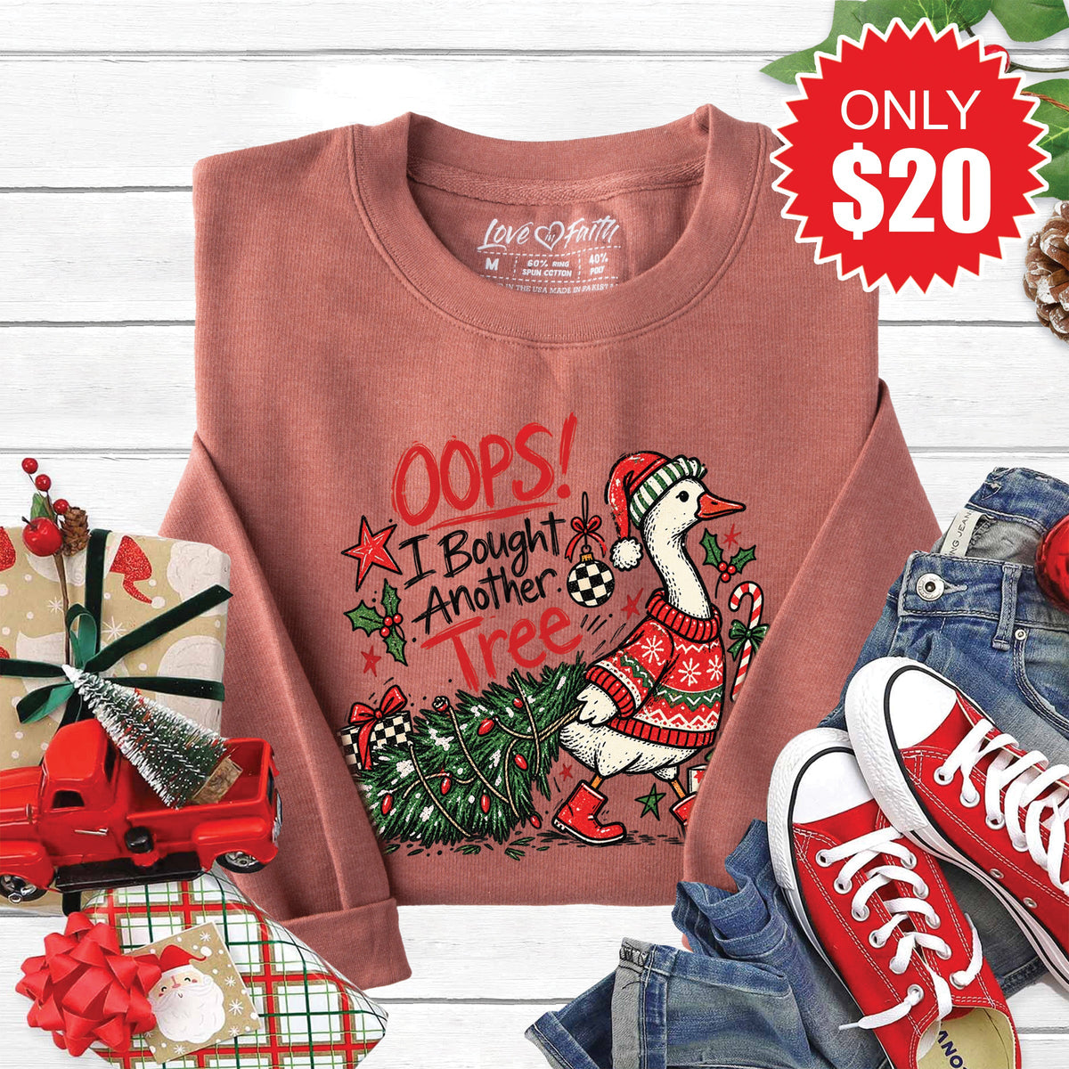 Oops Goose Sweatshirt - Heather Chestnut - 20 product image 1