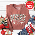 Merry Christmas Sweatshirt - Heather Chestnut - 20 product image 1