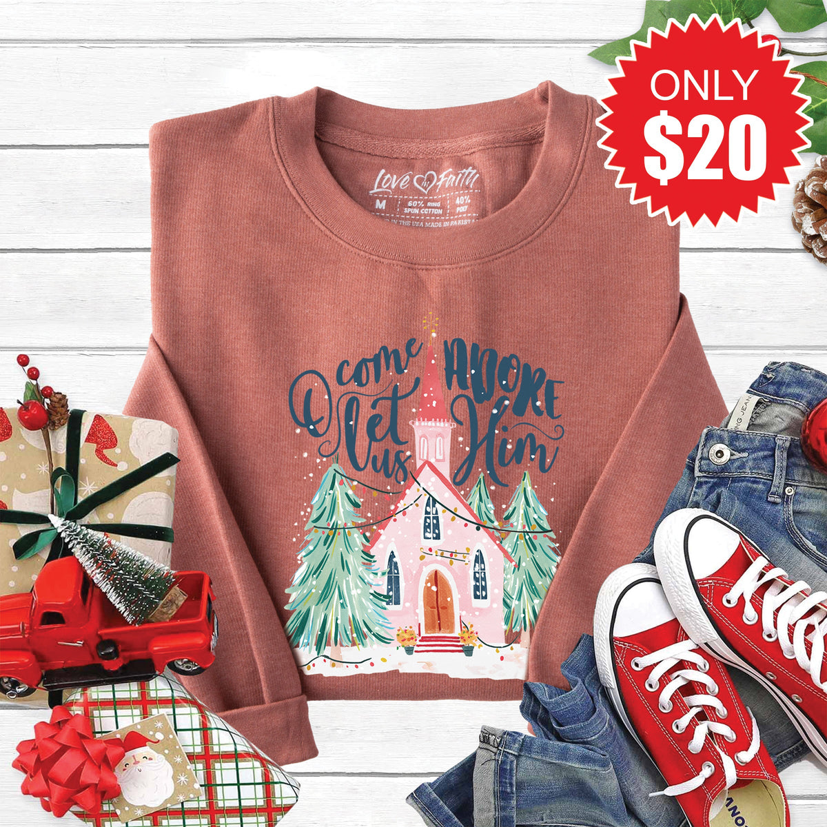 O Come Church Sweatshirt - Heather Chestnut - 20 product image 1