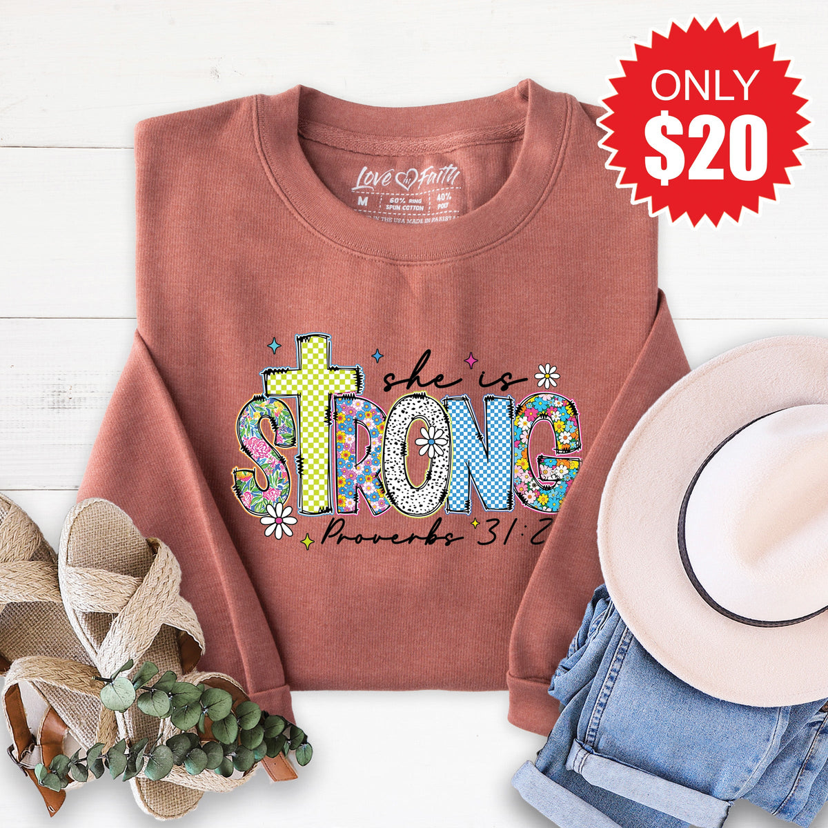 She Is Strong Sweatshirt - Heather Chestnut - 20 product image 1