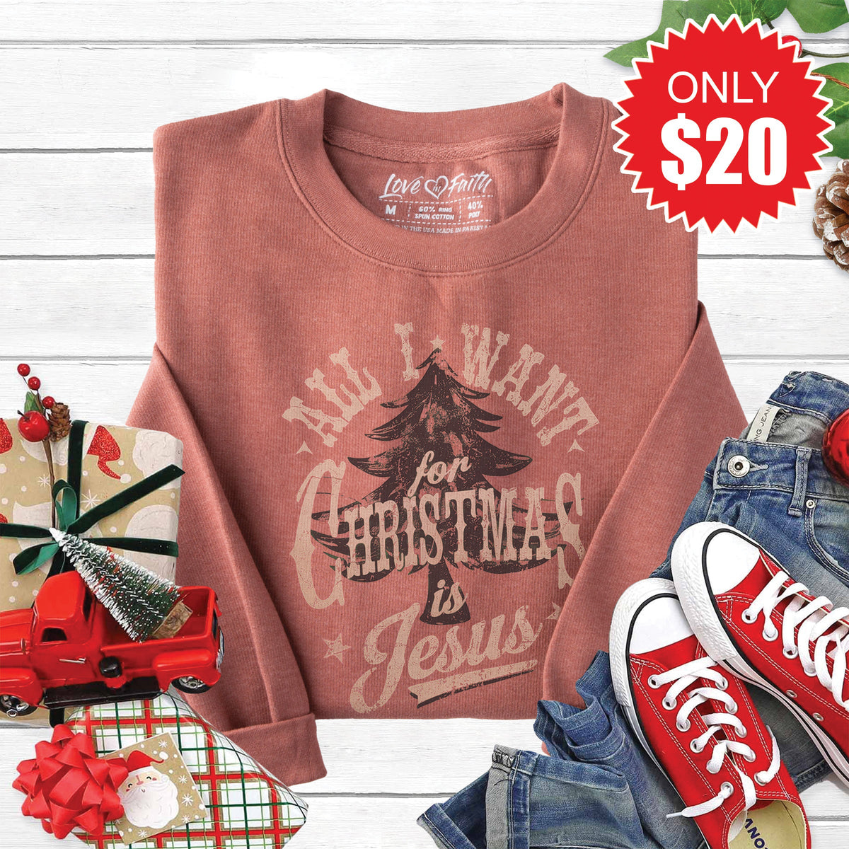 All I Want For Christmas Sweatshirt - Heather Chestnut - 20 product image 1