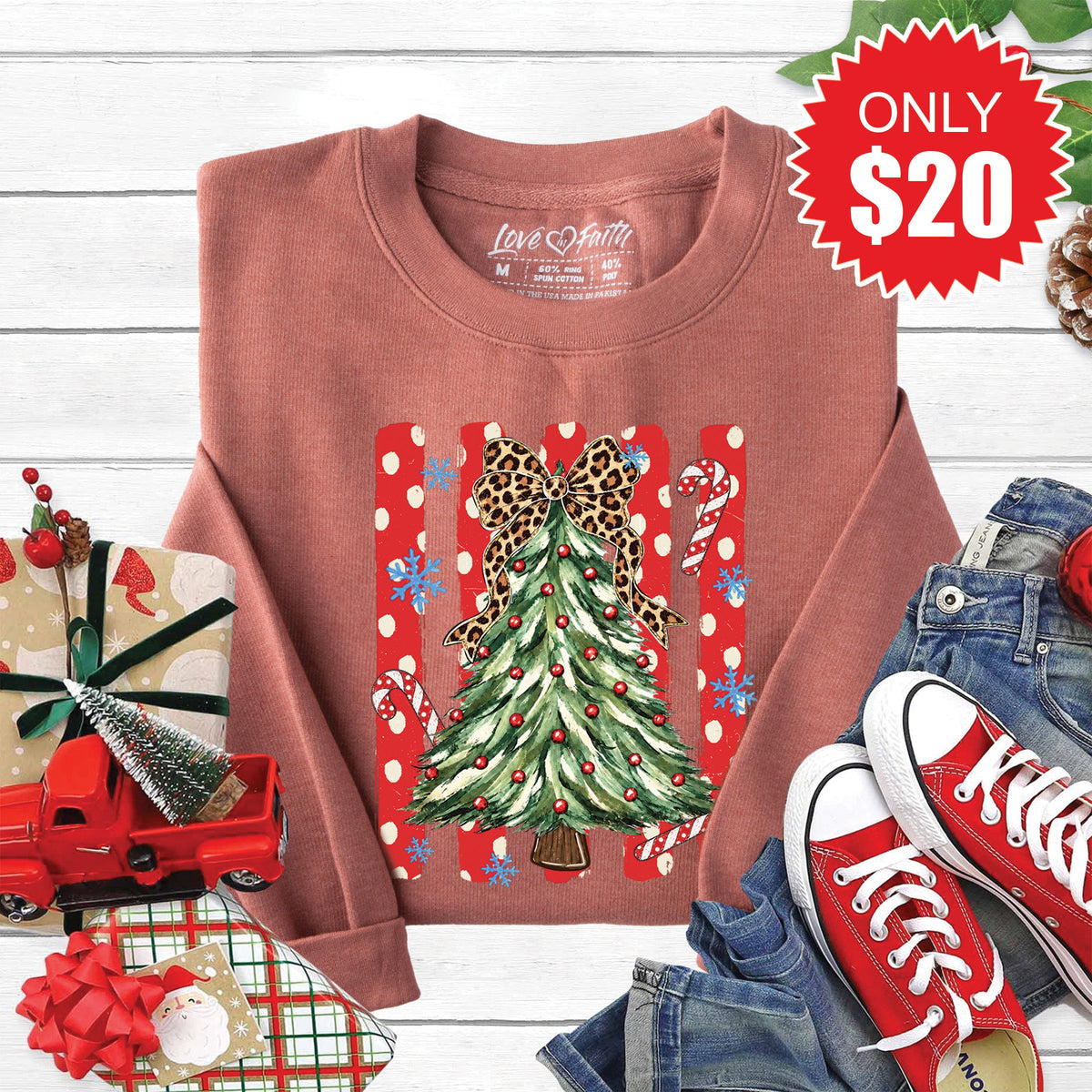 Christmas Tree Sweatshirt - Heather Chestnut - 20 product image 1