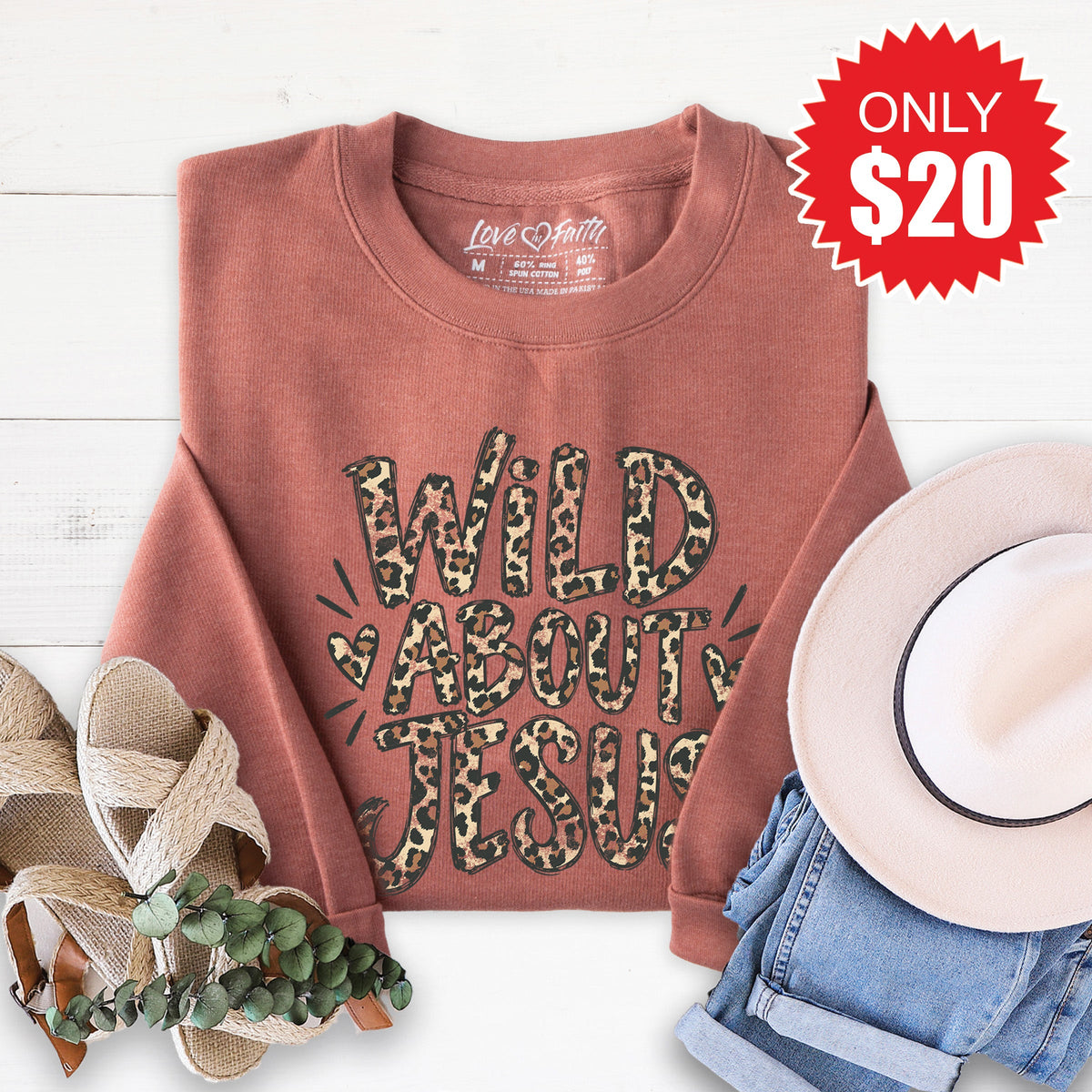 Wild About Jesus Sweatshirt - Heather Chestnut - 20 product image 1