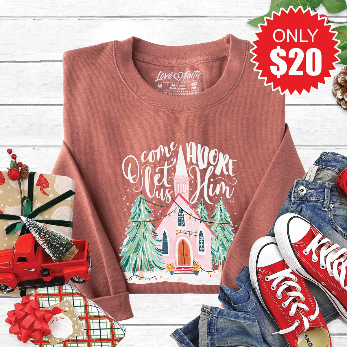 O Come Church Sweatshirt - Heather Chestnut - 20 product image 1