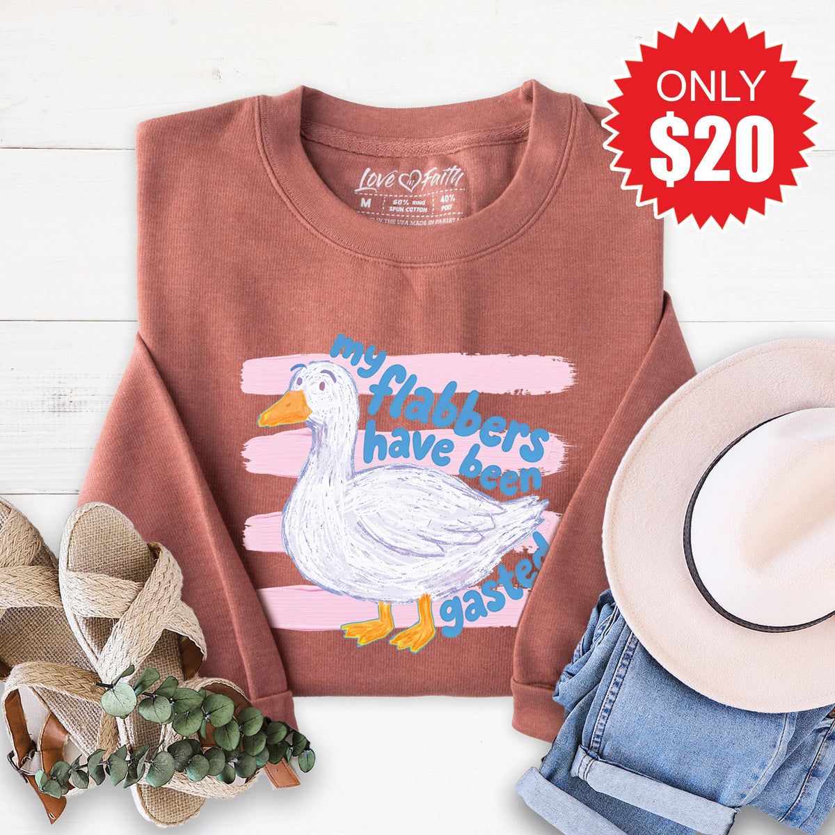 Flabbers Have Been Gasted Sweatshirt - Heather Chestnut - 20 product image 1