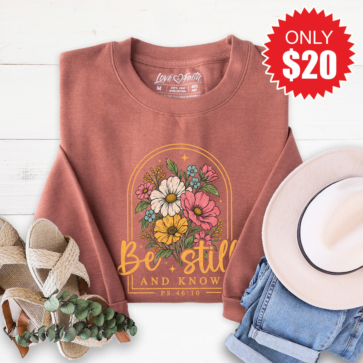 Be Still And Know Sweatshirt - Heather Chestnut - 20 product image 1