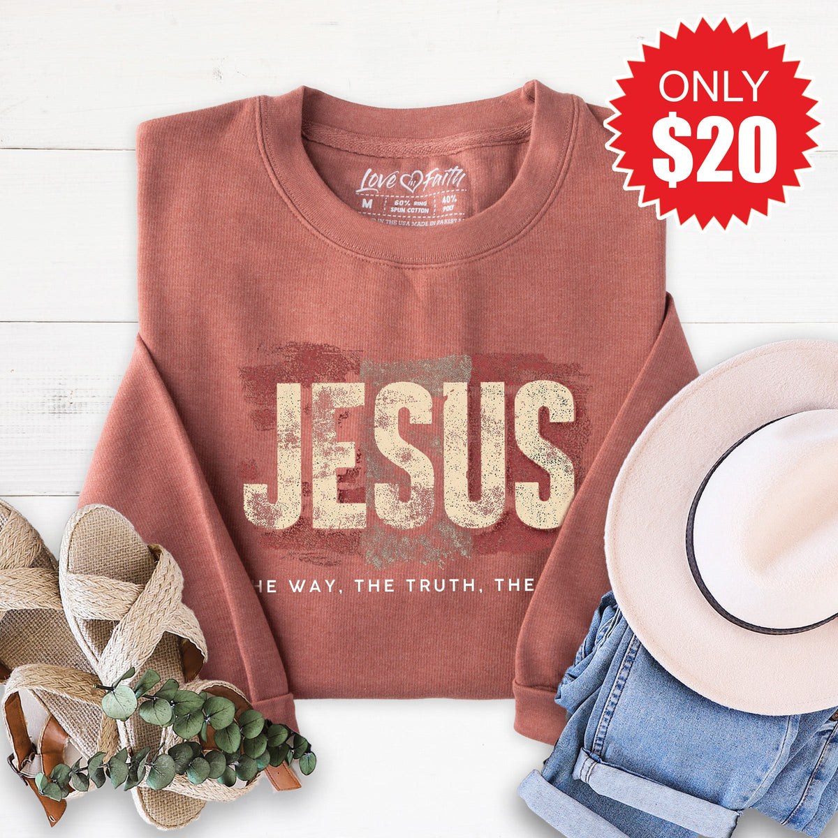 Jesus Sweatshirt - Heather Chestnut - 20 product image 1