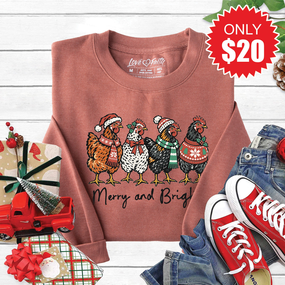 Merry and Bright Sweatshirt - Heather Chestnut - 20 product image 1