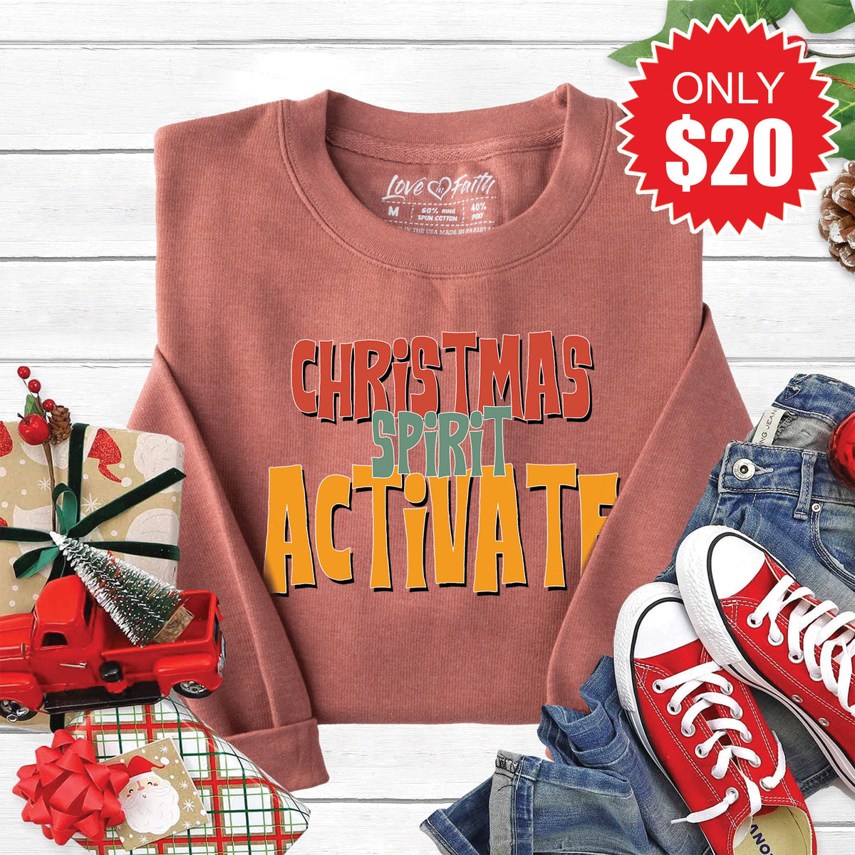 Christmas Spirit Activate Sweatshirt - Heather Chestnut - 20 product image 1
