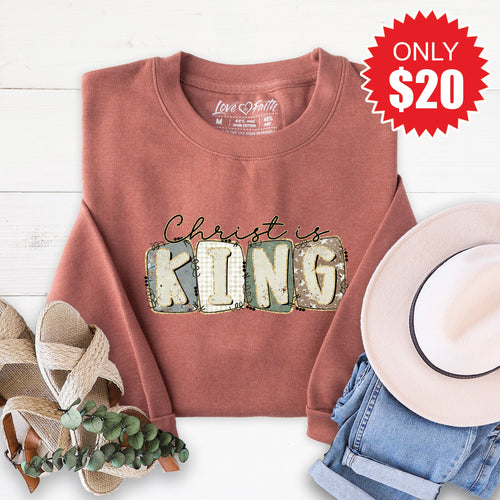 Christ Is King Sweatshirt - Heather Chestnut - 20 product image 1