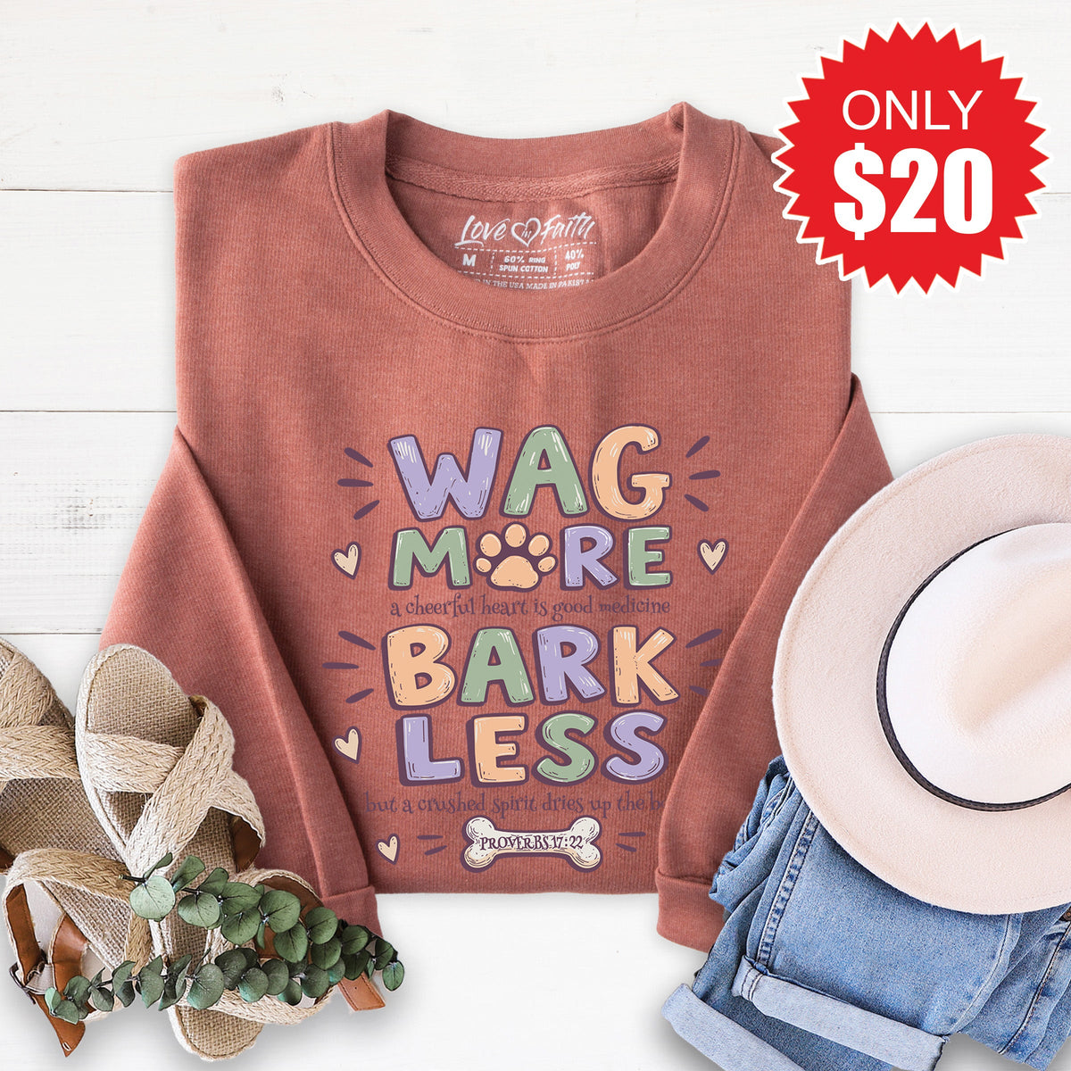 Wag More Bark Less Sweatshirt - Heather Chestnut - 20 product image 1