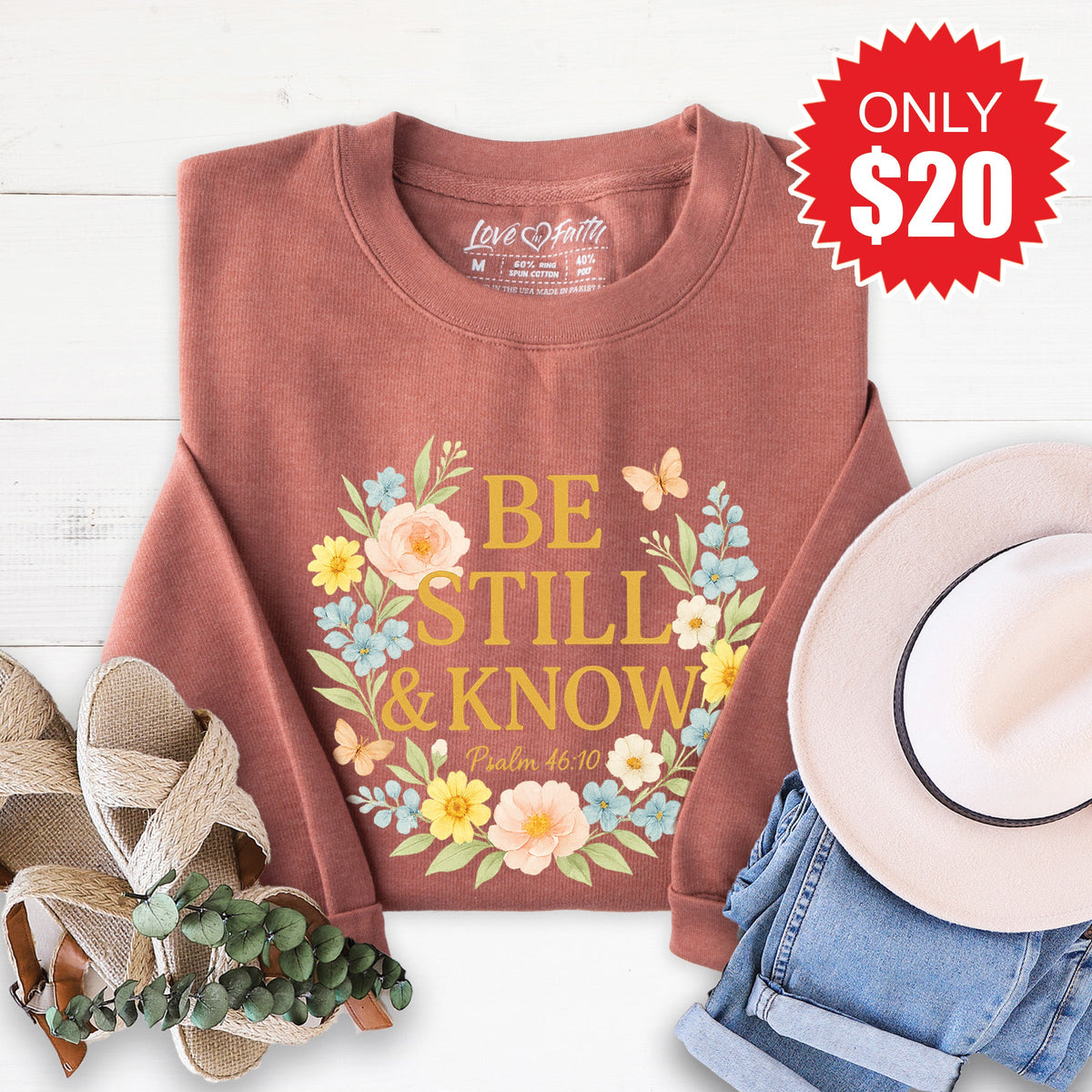 Be Still And Know Sweatshirt - Heather Chestnut - 20 product image 1