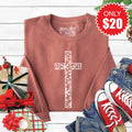 Christmas Cross Sweatshirt - Heather Chestnut - 20 product image 1