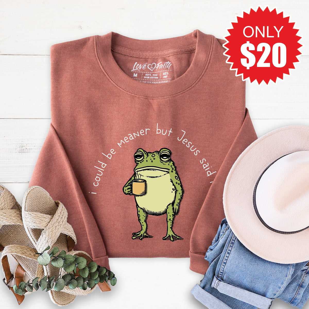 Jesus Said No Sweatshirt - Heather Chestnut - 20 product image 1