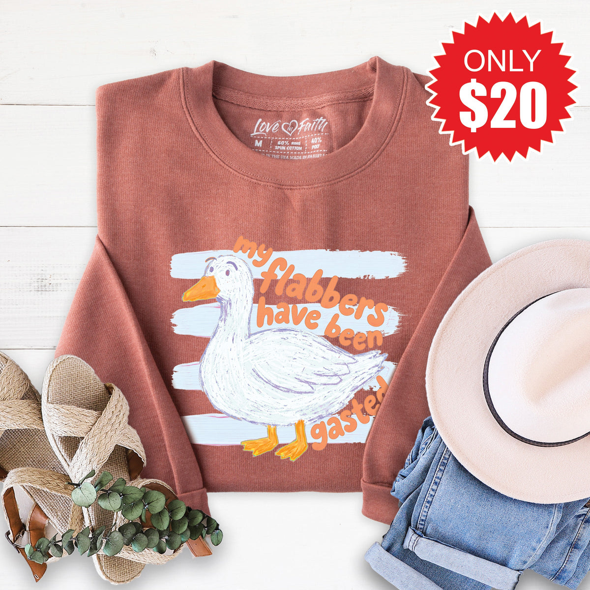 Flabbers Have Been Gasted Sweatshirt - Heather Chestnut - 20 product image 1
