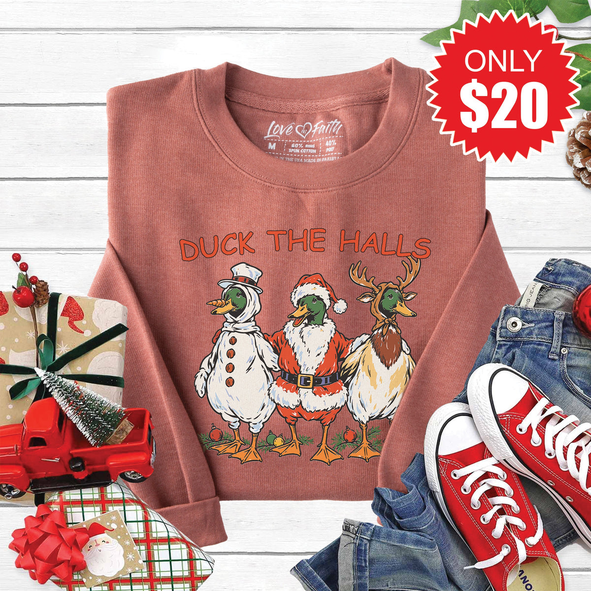 Duck The Halls Sweatshirt - Heather Chestnut - 20 product image 1