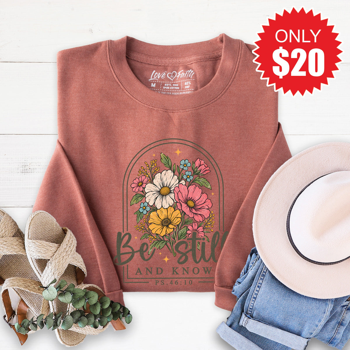 Be Still And Know Sweatshirt - Heather Chestnut - 20 product image 1
