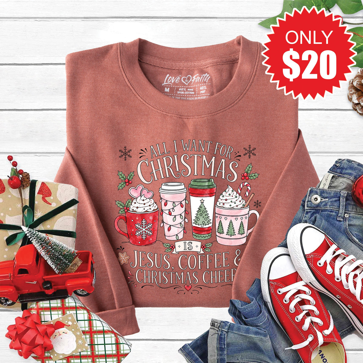 All I Want for Christmas Sweatshirt - Heather Chestnut - 20 product image 1