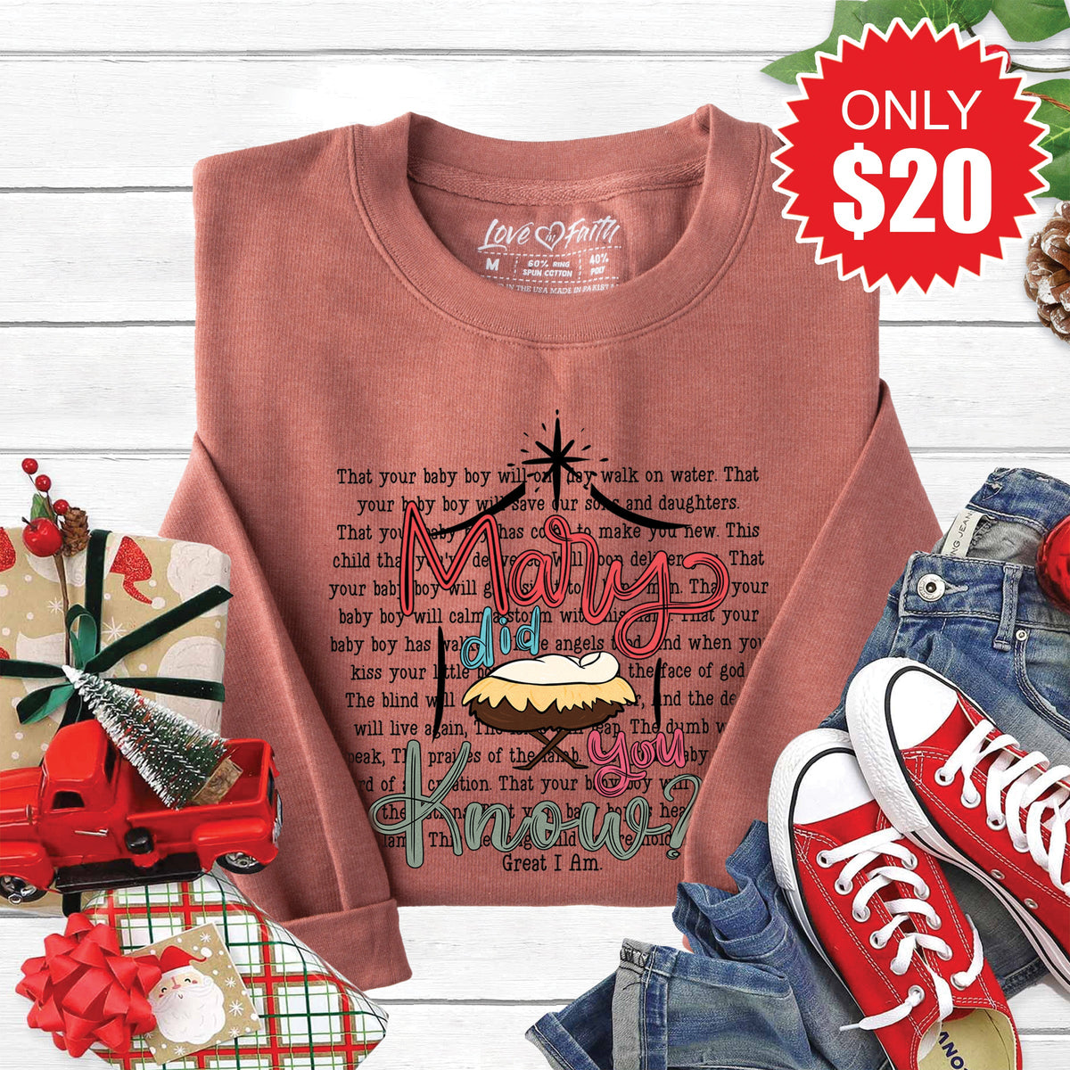 Mary Did You Know Sweatshirt - Heather Chestnut - 20 product image 1