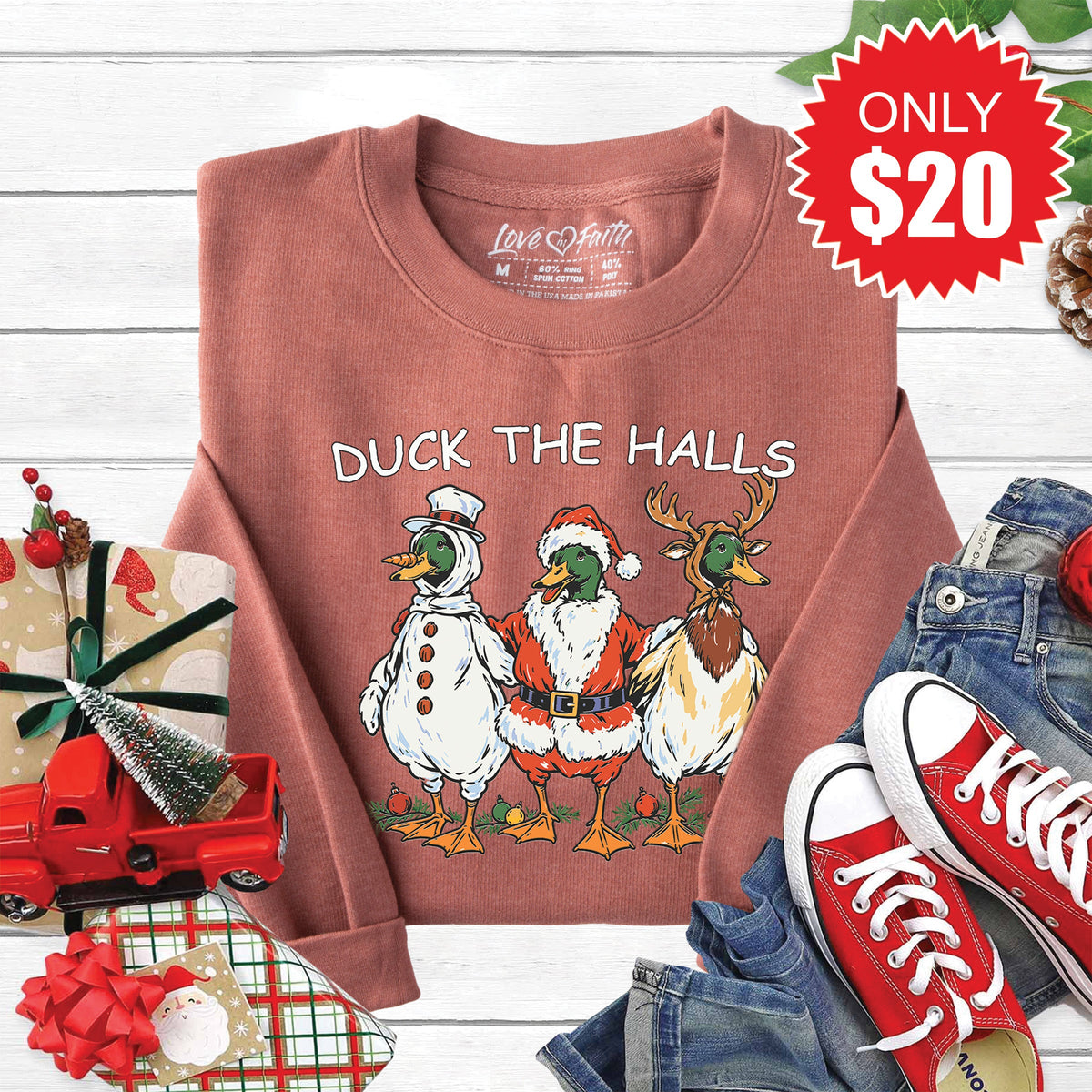 Duck The Halls Sweatshirt - Heather Chestnut - 20 product image 1