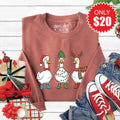 Christmas Ducks Sweatshirt - Heather Chestnut - 20 product image 1