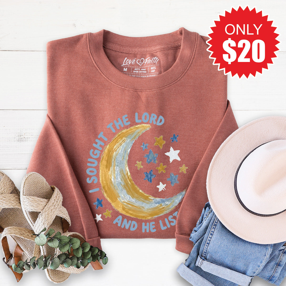 I Sought The Lord Sweatshirt - Heather Chestnut - 20 product image 1