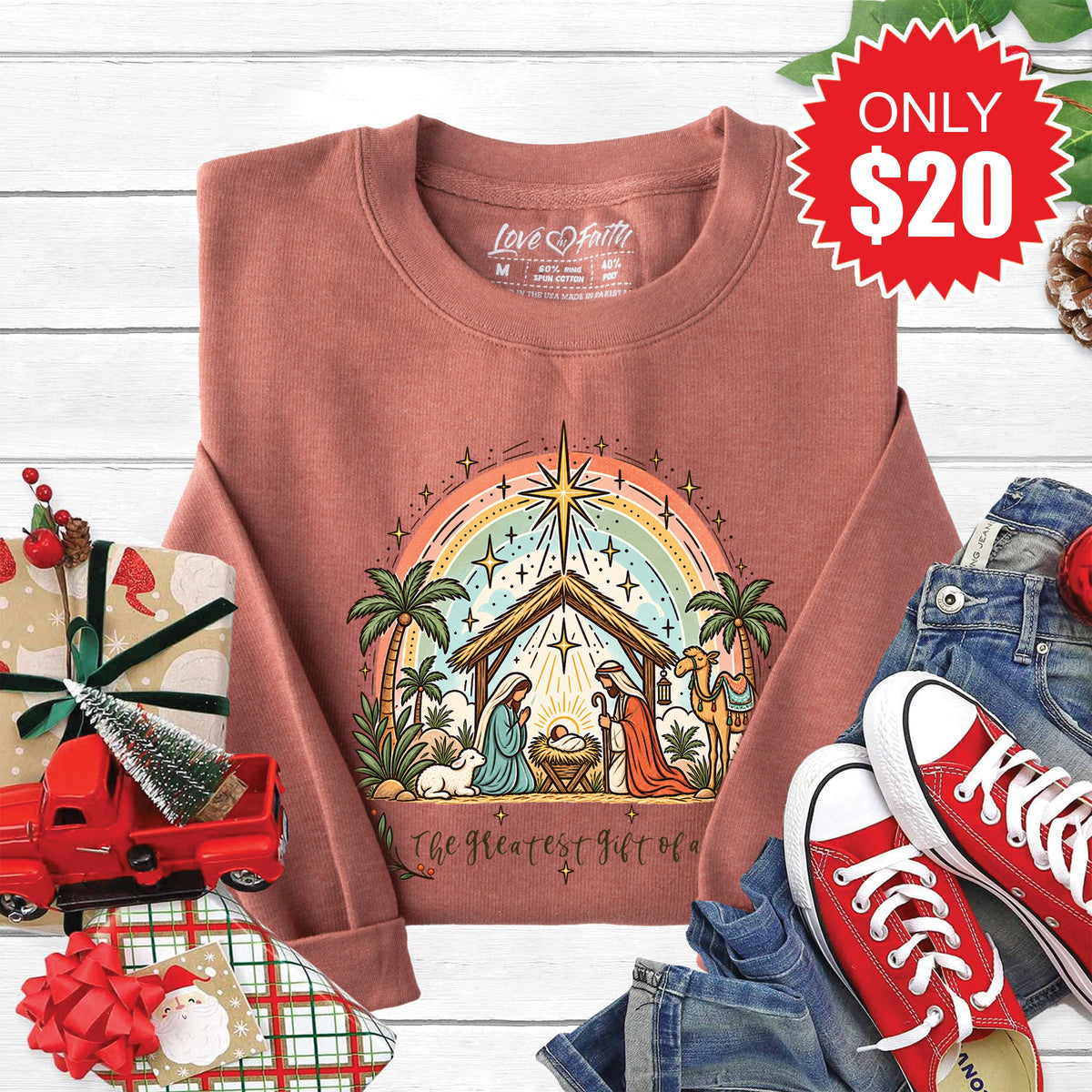 The Greatest Gift Sweatshirt - Heather Chestnut - 20 product image 1