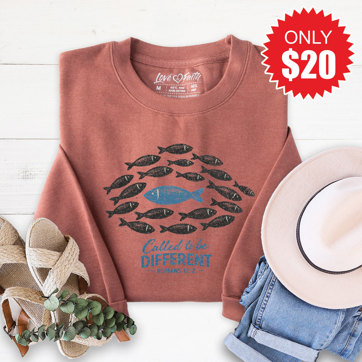 Called To Be Different Sweatshirt - Heather Chestnut - 20 product image 1