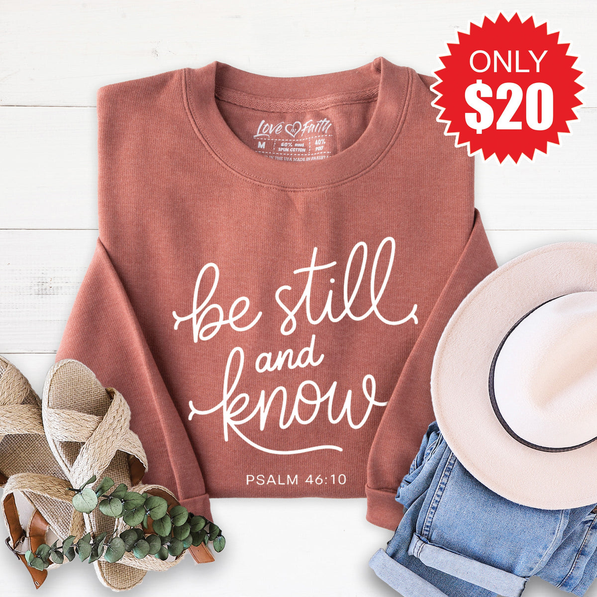 Be Still And Know Sweatshirt - Heather Chestnut - 20 product image 1