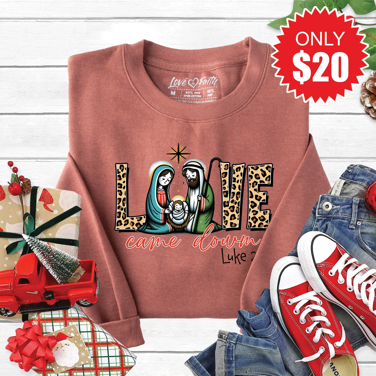 Love Came Down Sweatshirt - Heather Chestnut - 20 product image 1