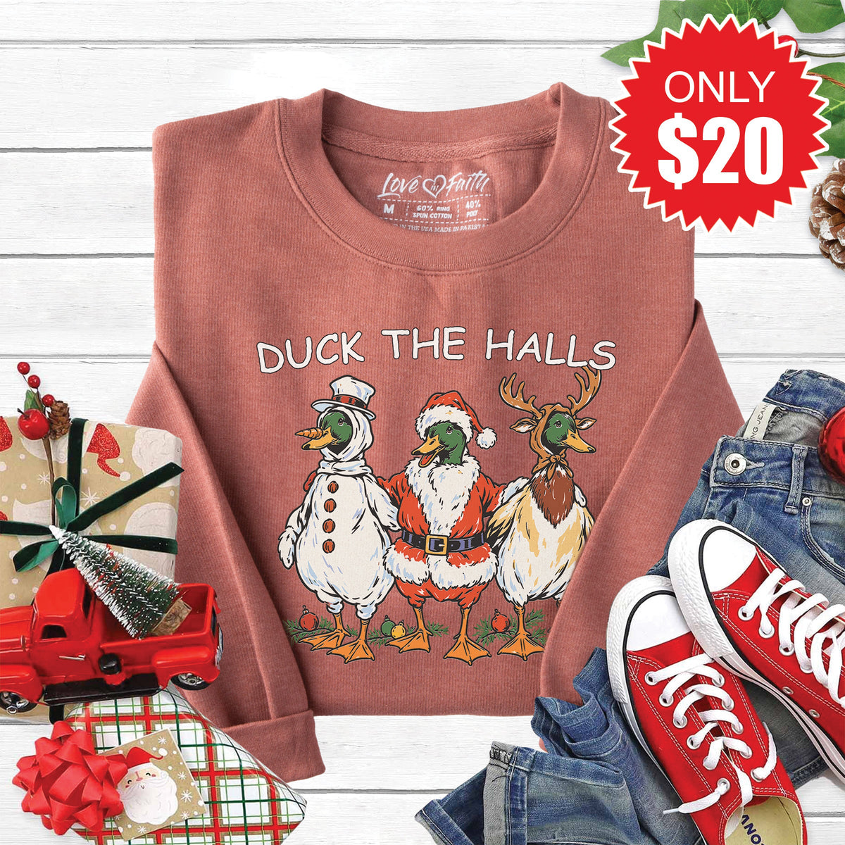 Duck The Halls Sweatshirt - Heather Chestnut - 20 product image 1
