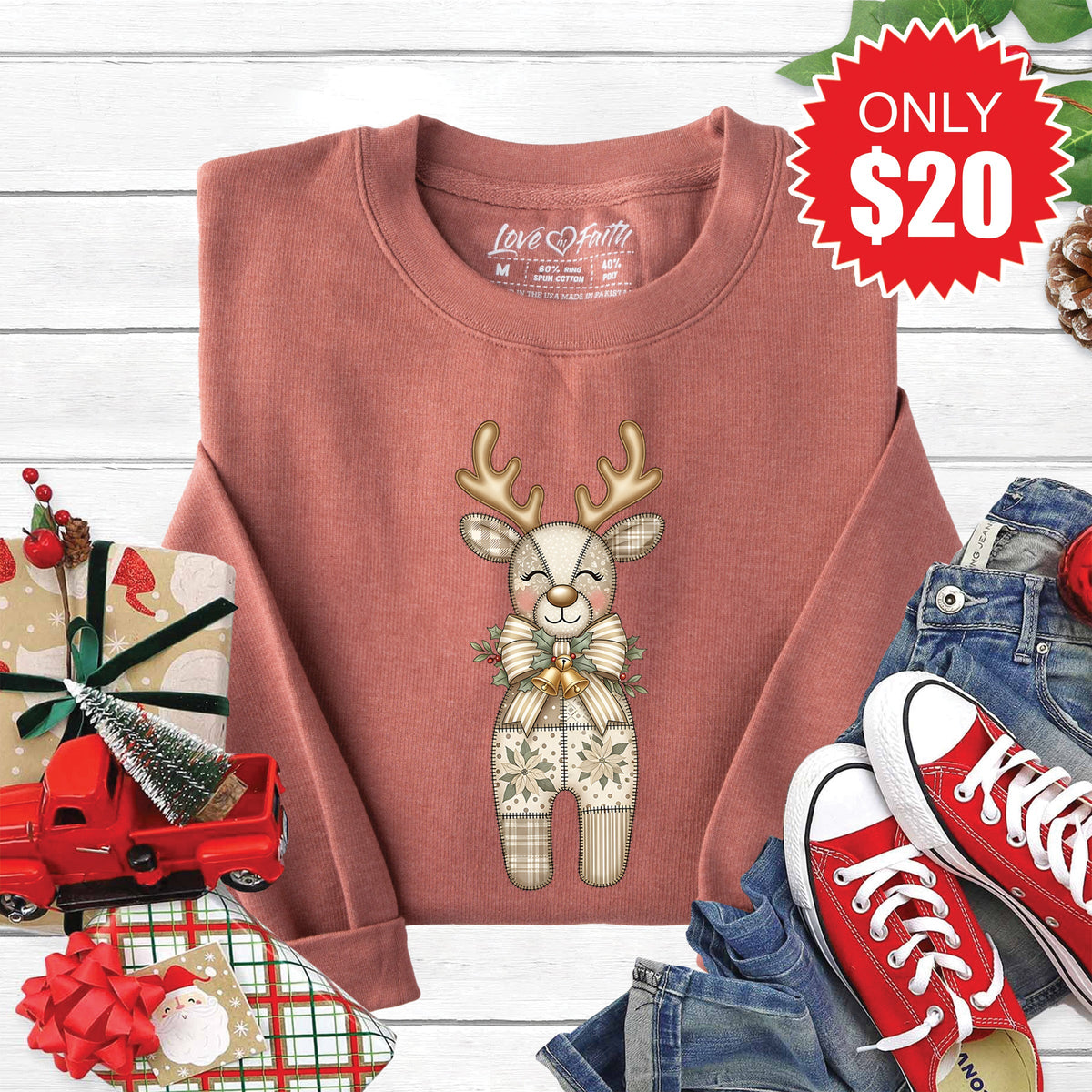 Reindeer Sweatshirt - Heather Chestnut - 20 product image 1