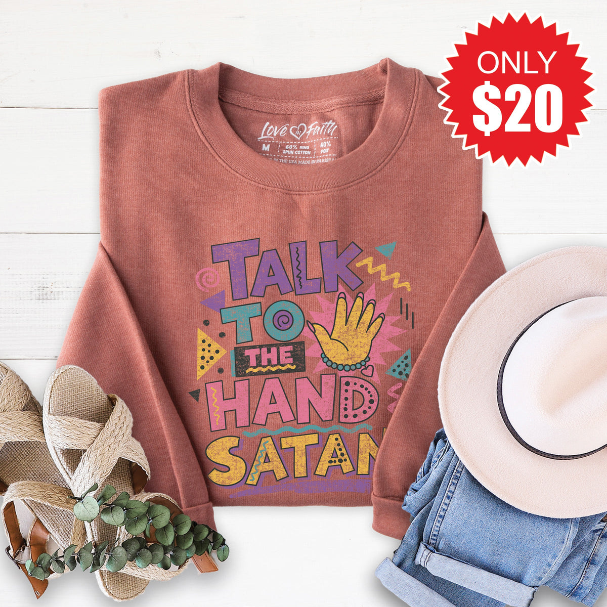 Talk to the Hand Sweatshirt - Heather Chestnut - 20 product image 1