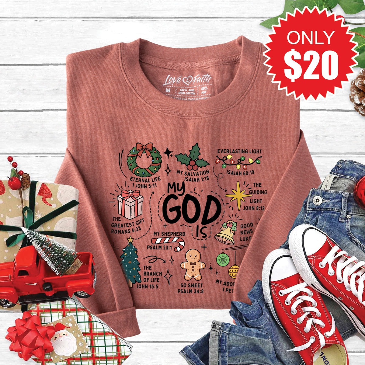 My God Is Sweatshirt - Heather Chestnut - 20 product image 1